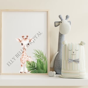 Safari Animal Print, Set of 6 Nursery Wall Art - Safari Nursery Decor, Baby Animal Prints for Kids Room