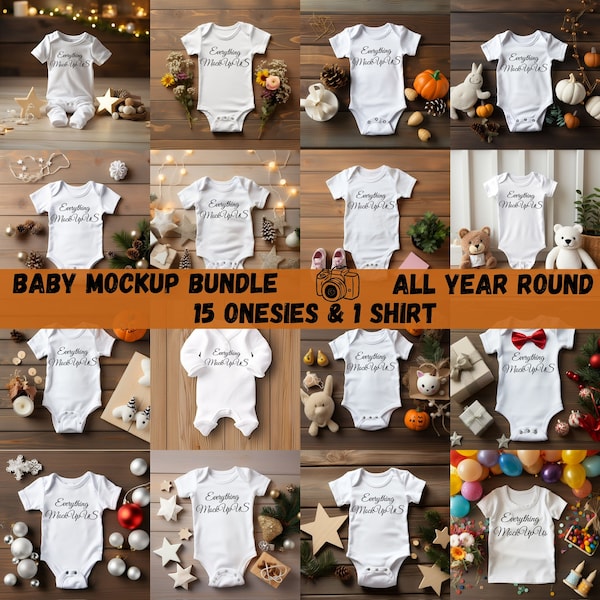 White Baby Onesie Mock-ups, Bow Tie Mock-up, modern Mock Up,Year around Style, Christmas, Fall, Bday Mockup, Zip File Download