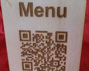 Plaque QR Menu en bois personnalisé