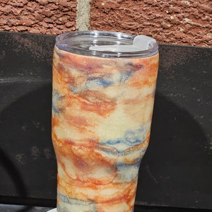 Handcrafted 30oz insulated modern curve alcohol ink tumbler