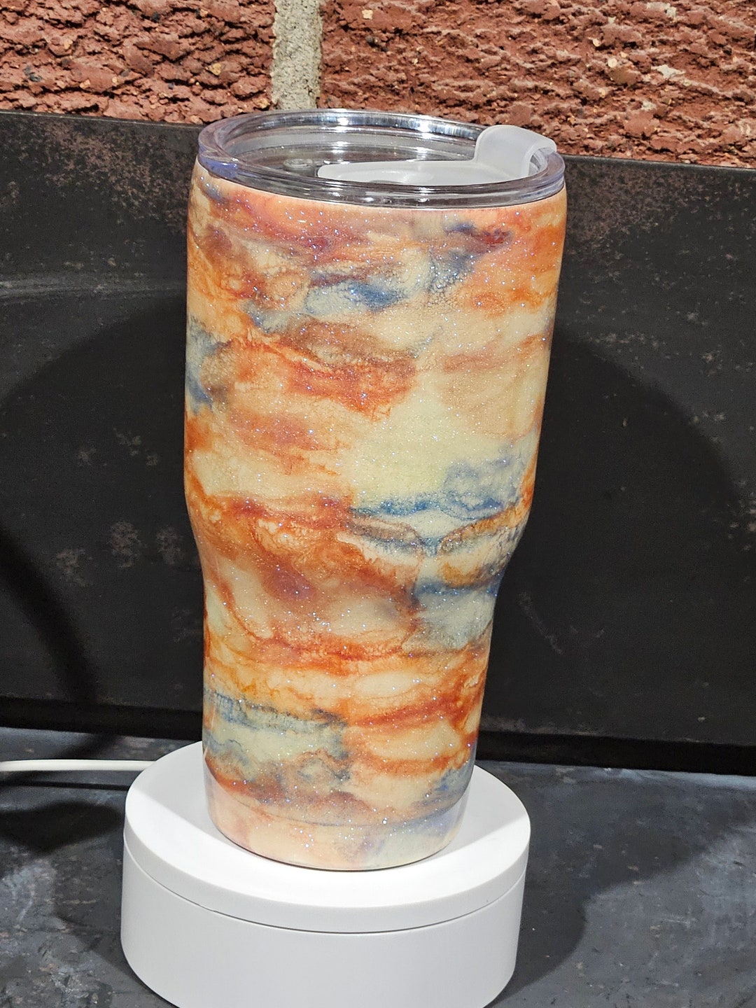 Handcrafted 30oz Insulated Modern Curve Alcohol Ink Tumbler - Etsy