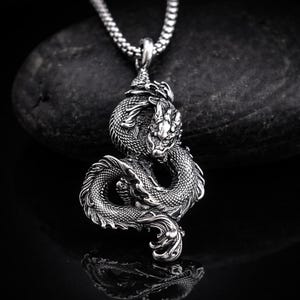 Dragon Necklace | Stainless Steel Pendant Mythical Fantasy Jewelry