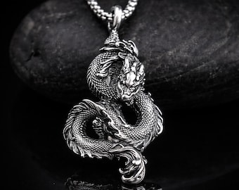 Dragon Necklace | Stainless Steel Pendant Mythical Fantasy Jewelry