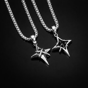 Eeuwige sterketting | Geometrische roestvrijstalen gotische minimalistische hangersieraden
