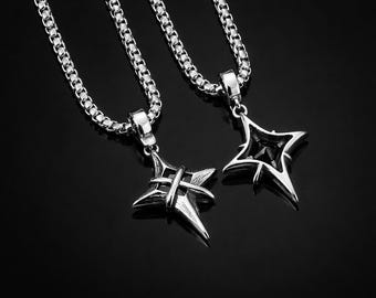 Eternal Star Necklace | Geometric Stainless Steel Gothic Minimalist Pendant Jewelry