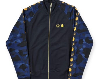 Fred Perry X Bape Camo Print Track Jacket Black Men s Small Etsy Ireland