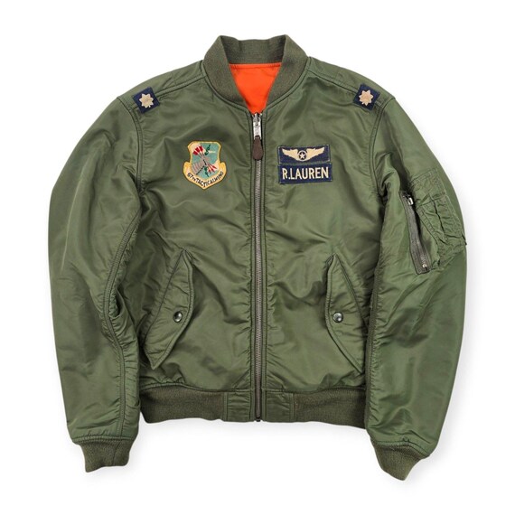 Polo Ralph Lauren Reversible Military Patch Flight Bomber Jacket