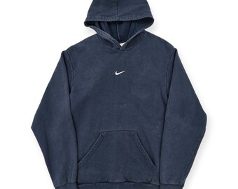 Nike Vintage Centre Swoosh Hoodie Blue Men's Medium