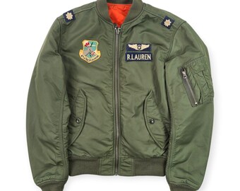 Polo Ralph Lauren Reversible Military Patch Flight Bomber Jacket