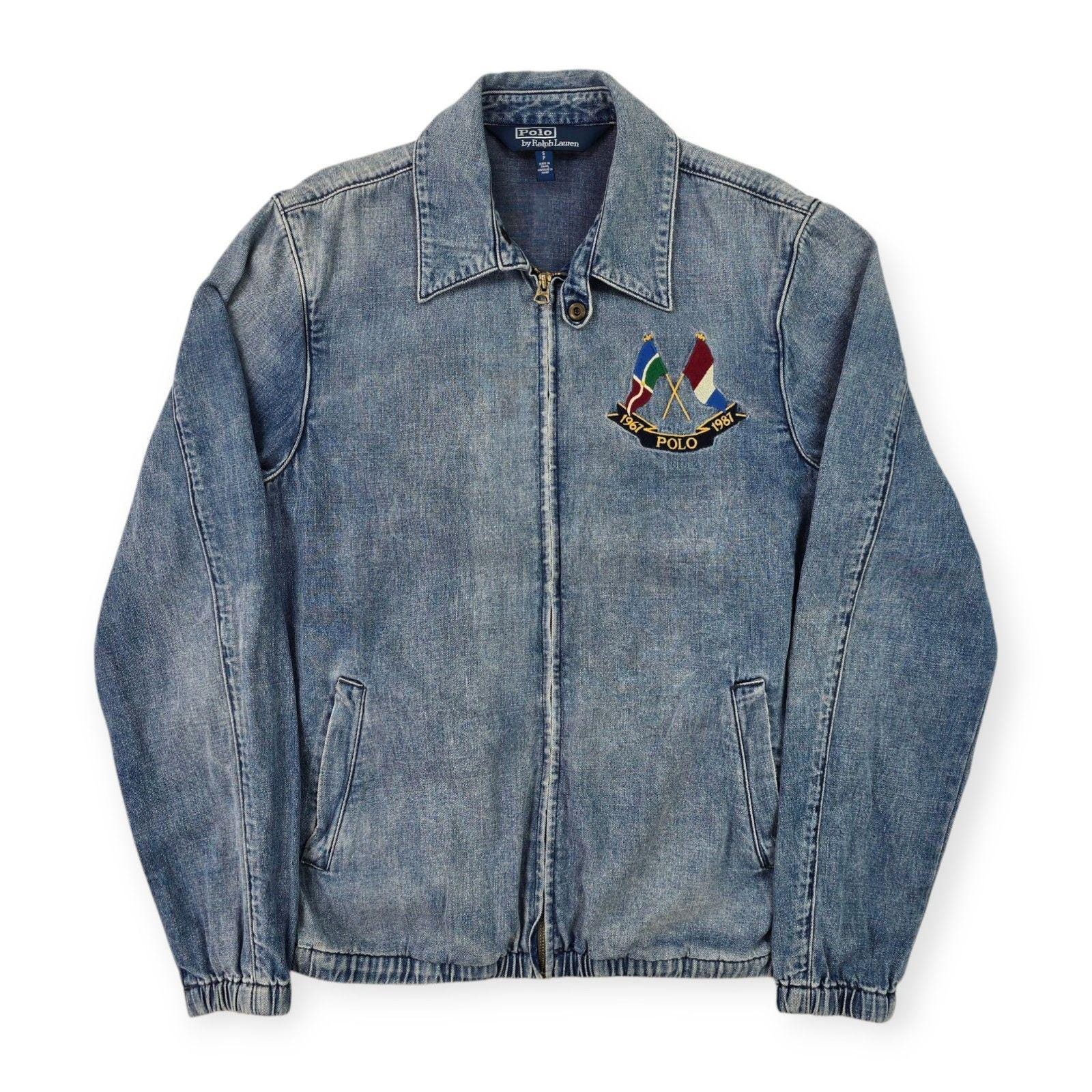 Ralph Lauren 90s Flag Denim Jacket - Etsy