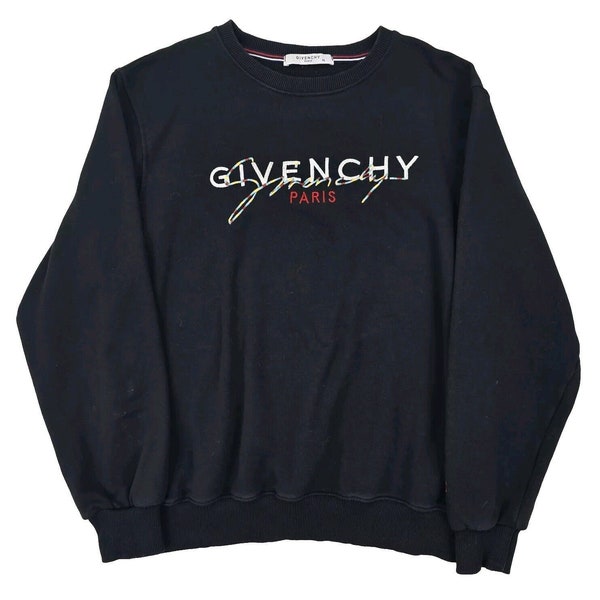 Givenchy Paris Rainbow Spellout Sweatshirt Black Men's XL