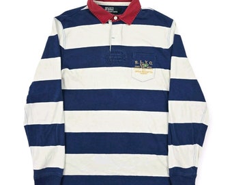 Polo Ralph Lauren Vintage Gestreiftes Rugby-Shirt Herren Groß