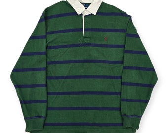 Polo Ralph Lauren Vintage Striped Rugby Shirt Men's Large