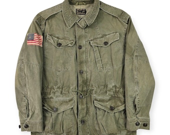 Vintage Polo Ralph Lauren Field Jacket M-1943 Ovier Usa Flag - Etsy
