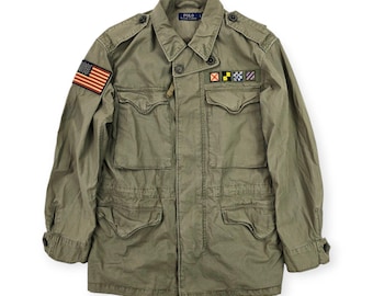 Polo Ralph Lauren Military Patch Field Jacket Green Men's Small