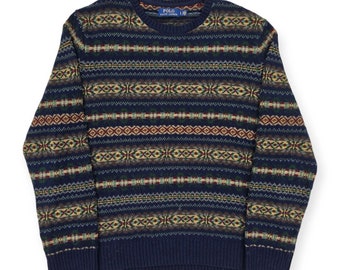 Polo Ralph Lauren Fair Isle Pattern Knitted Jumper Men's Large