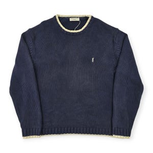 Yves Saint Laurent YSL Vintage Knitted Jumper Blue Men&#39;s XL