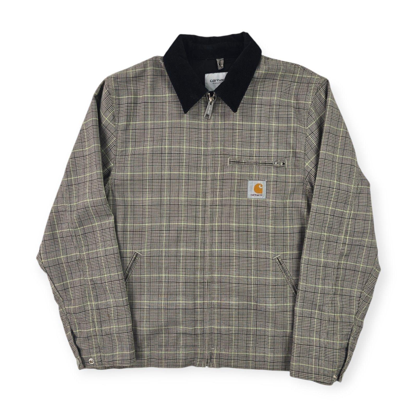 CarharttデトロイトジャケットM チェック柄 Carhartt WIP デトロイト チェック柄 ジャケット グレー メンズ M