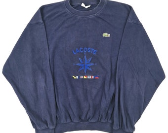 Chemise Lacoste Vintage Spellout Sweatshirt Blue Men's Large