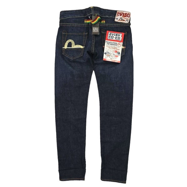 Evisu Gull Wing Selvedge Donna Blue Denim Jeans W28 L32