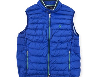 Polo Ralph Lauren Big Pony Down Puffer Gilet Jacket Blue Men's XL
