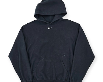 Sweat à capuche Nike vintage Center Swoosh Noir pour hommes Petit