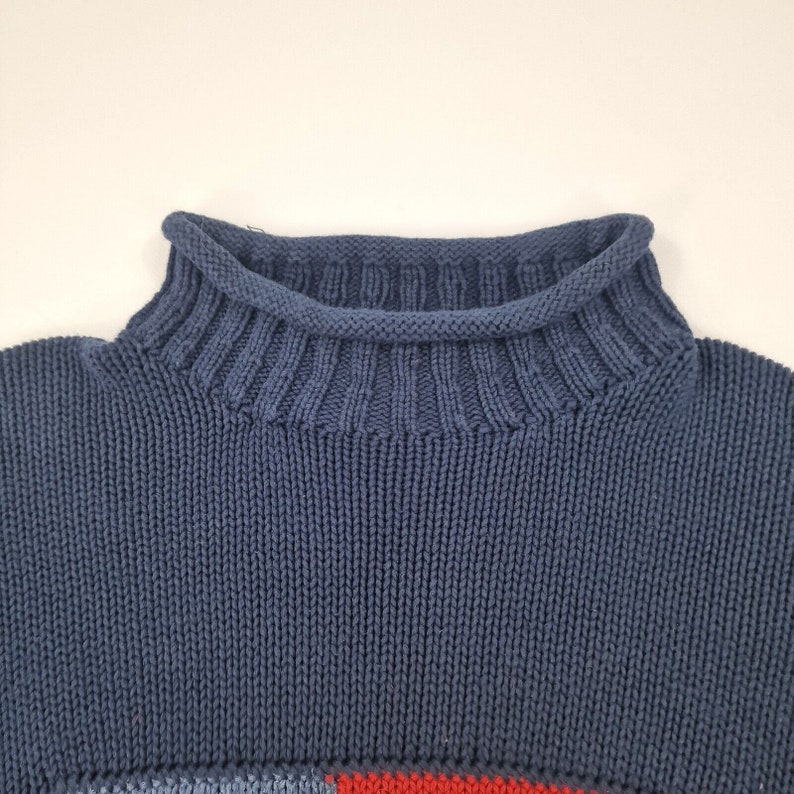 Polo Country Ralph Lauren Vintage Flag Knitted Jumper Blue Men's Small image 5