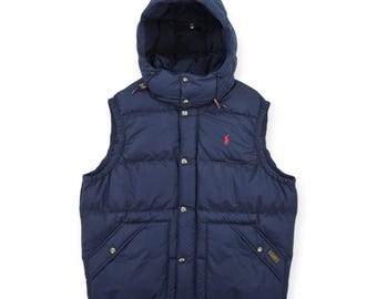 Polo Ralph Lauren Vintage RL/150 Down Puffer Gilet Jacket Blue