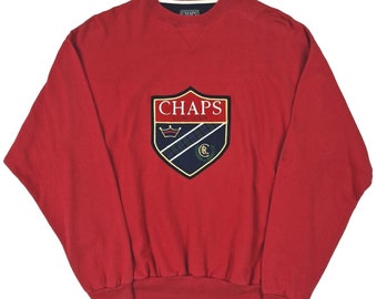 Chaps Ralph Lauren Vintage Spellout Sweatshirt Rot Herren Groß