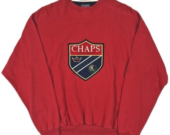 Chaps Ralph Lauren Vintage Spellout Sweatshirt Red Men's Large