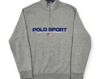 Polo Sport Ralph Lauren Spellout - Sweat-shirt avec fermeture éclair 1/4 Gris Homme XL