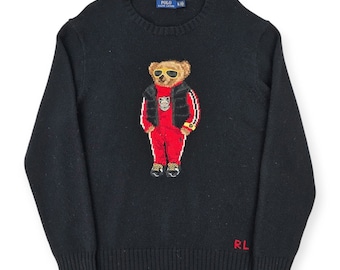 Polo Ralph Lauren Bear Knitted Jumper Black Men's XL