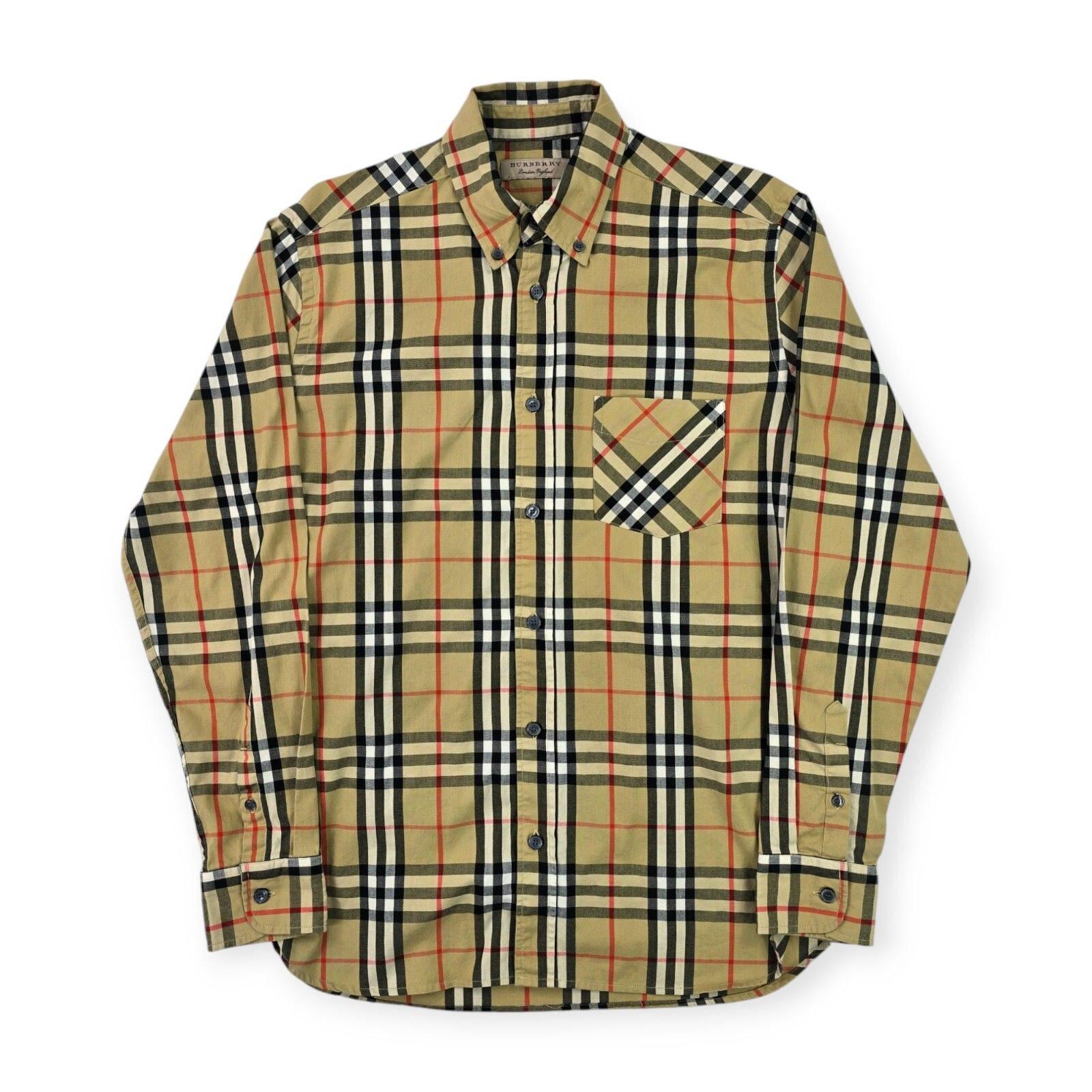 Camisa de manga larga a cuadros Nova de Burberry London para hombre (talla  pequeña) - Etsy México, image size:1600x1600