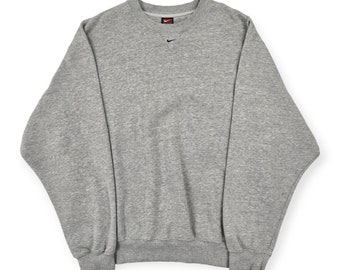 Sweat-shirt Nike vintage avec logo virgule centrale Gris Homme XL