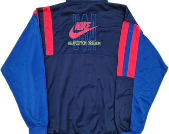 Nike Vintage Spellout Bomber Jacket Blue Men's XL