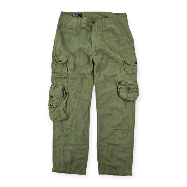 Polo Ralph Lauren Vintage Combat Cargo Trousers Green Men's W36 L32