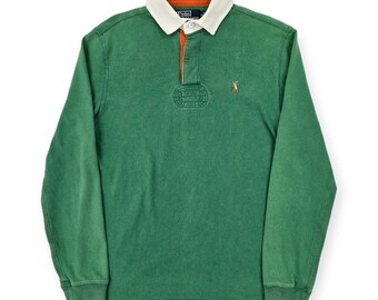 Polo Ralph Lauren Vintage Rugby Shirt Green Men's Small