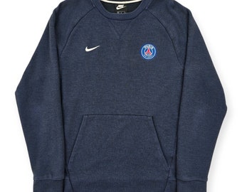 Nike PSG Spellout Pullover Sweatshirt Blue Men's Medium