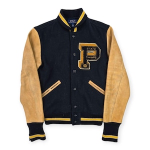 Polo Ralph Lauren Leather Letterman Varsity College Jacket Men&#39;s Small