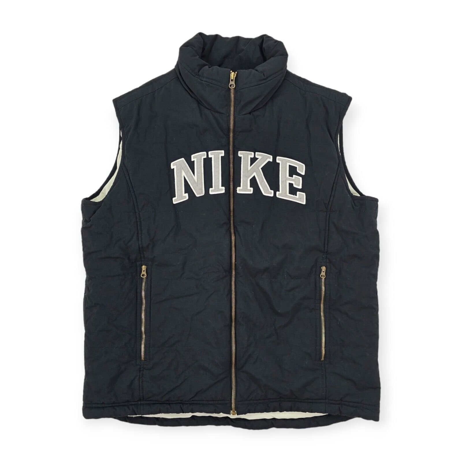 Veste sans manches Nike vintage Spellout Puffer Noir pour homme