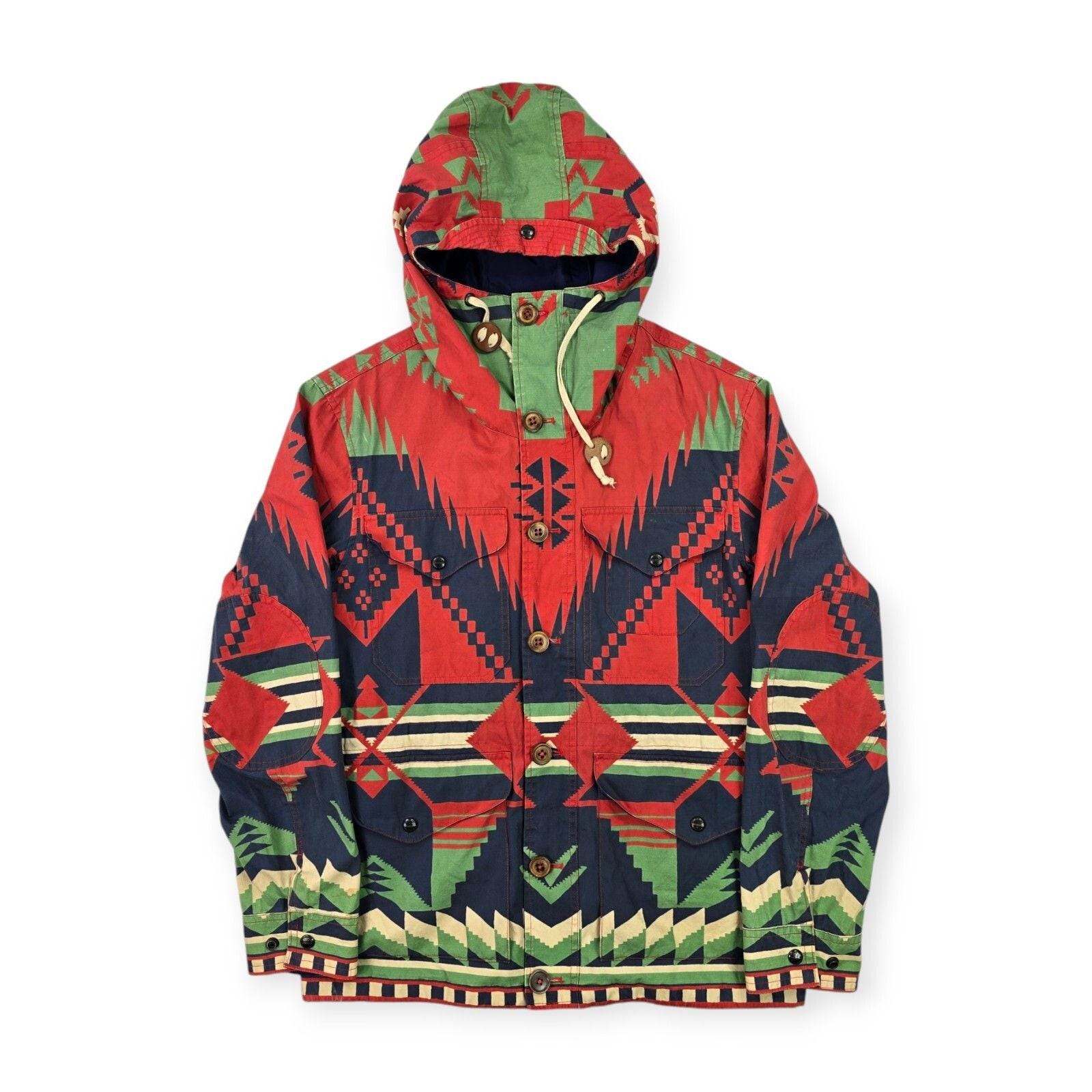 専用Ralph Lauren navajo aztech ネイティブ Polo Ralph Lauren Aztec Navajo Crazy Pattern Windbreaker Jacket