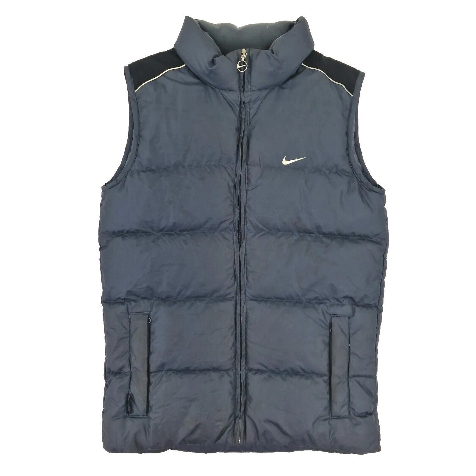 Nike Vintage Big Swoosh Gilet Puffer Chaqueta Gris Mujer Grande Etsy Mexico