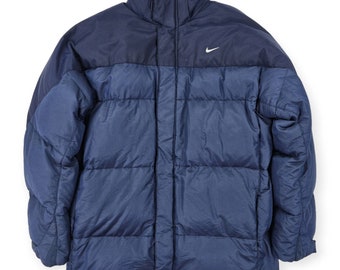 Nike Vintage Down Puffer Jacket Blue Men's Large