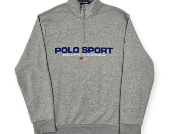 Polo Sport Ralph Lauren Spellout 1/4 Zip Sweatshirt Grau Herren XL