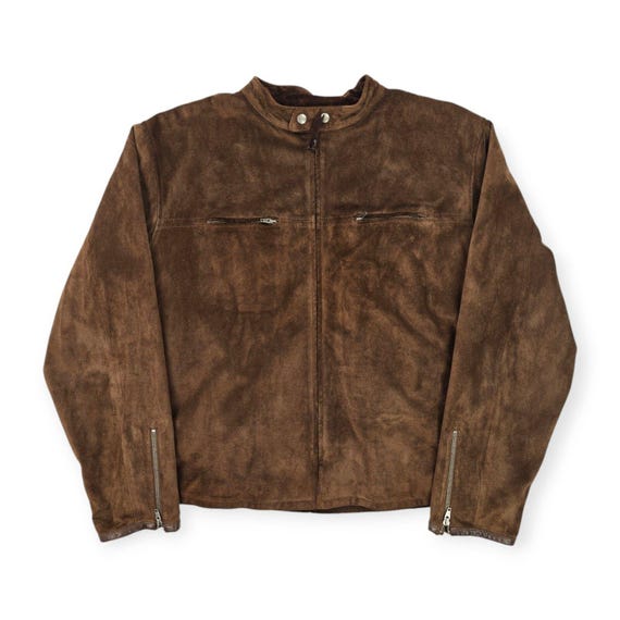 Polo Ralph Lauren Vintage Suede Cafe Racer Bomber Jacket