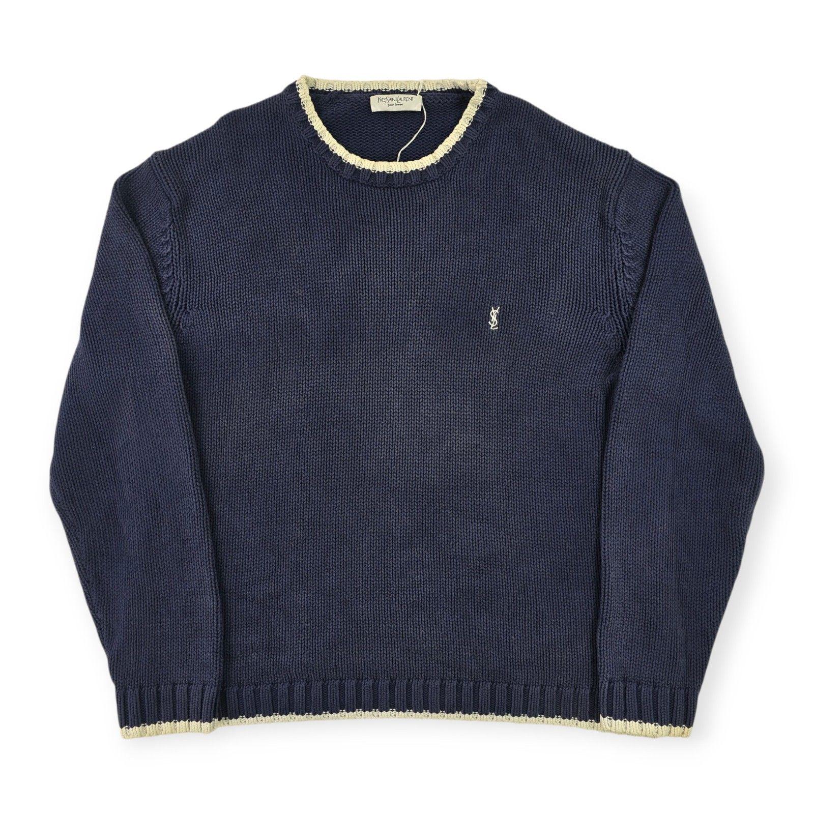 Yves Saint Laurent YSL Vintage Knitted Jumper Blue Men's XL - Etsy