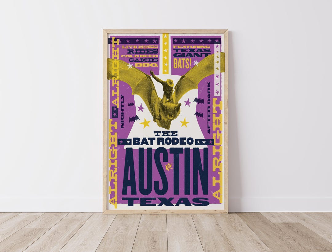 Austin Bat Rodeo Alt Color Poster - Etsy