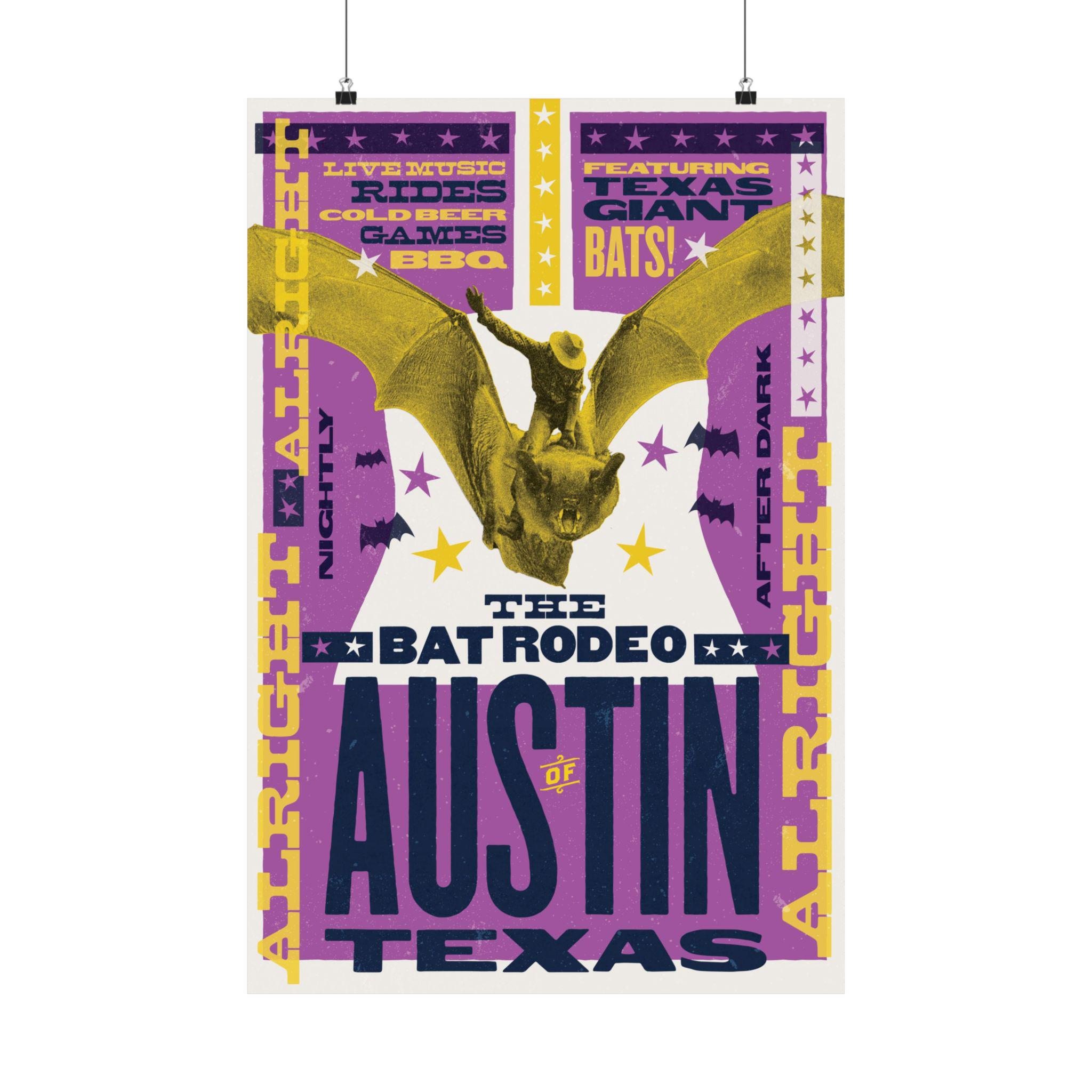 Austin Bat Rodeo Alt Color Poster - Etsy