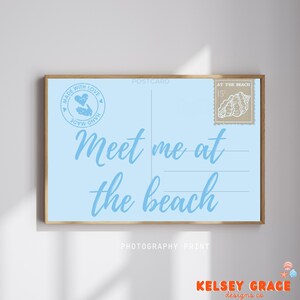 Carte postale rencontrez-moi à la plage | Impression numérique | Art numérique