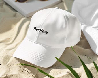 Gorra minimalista de algodón estilo "dad hat" / Gorra de béisbol RackTee bordada / Ropa urbana unisex ajustable